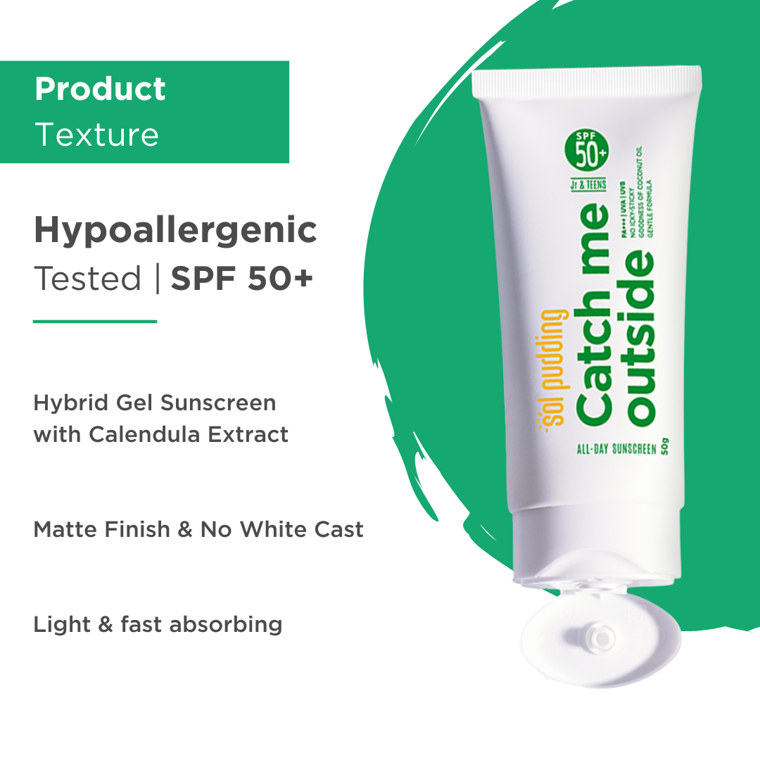 Catch Me Outside – Kids Sunscreen | SPF 50 PA+++ | UVA UVB | Hypoallergenic | All Skin Types | Lightweight | No White Cast | Water Resistant | For Children, Teens & Family | Daily & Swim