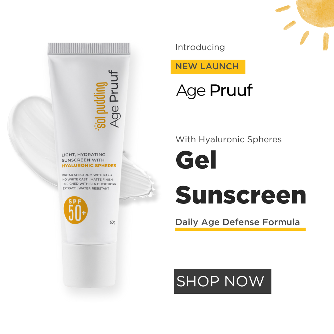 Age Pruuf Sunscreen- HYALURONIC SPHERES - Age Pruuf Hydrating Sunscreen SPF 55+ PA+++ | Broad Spectrum UVA UVB