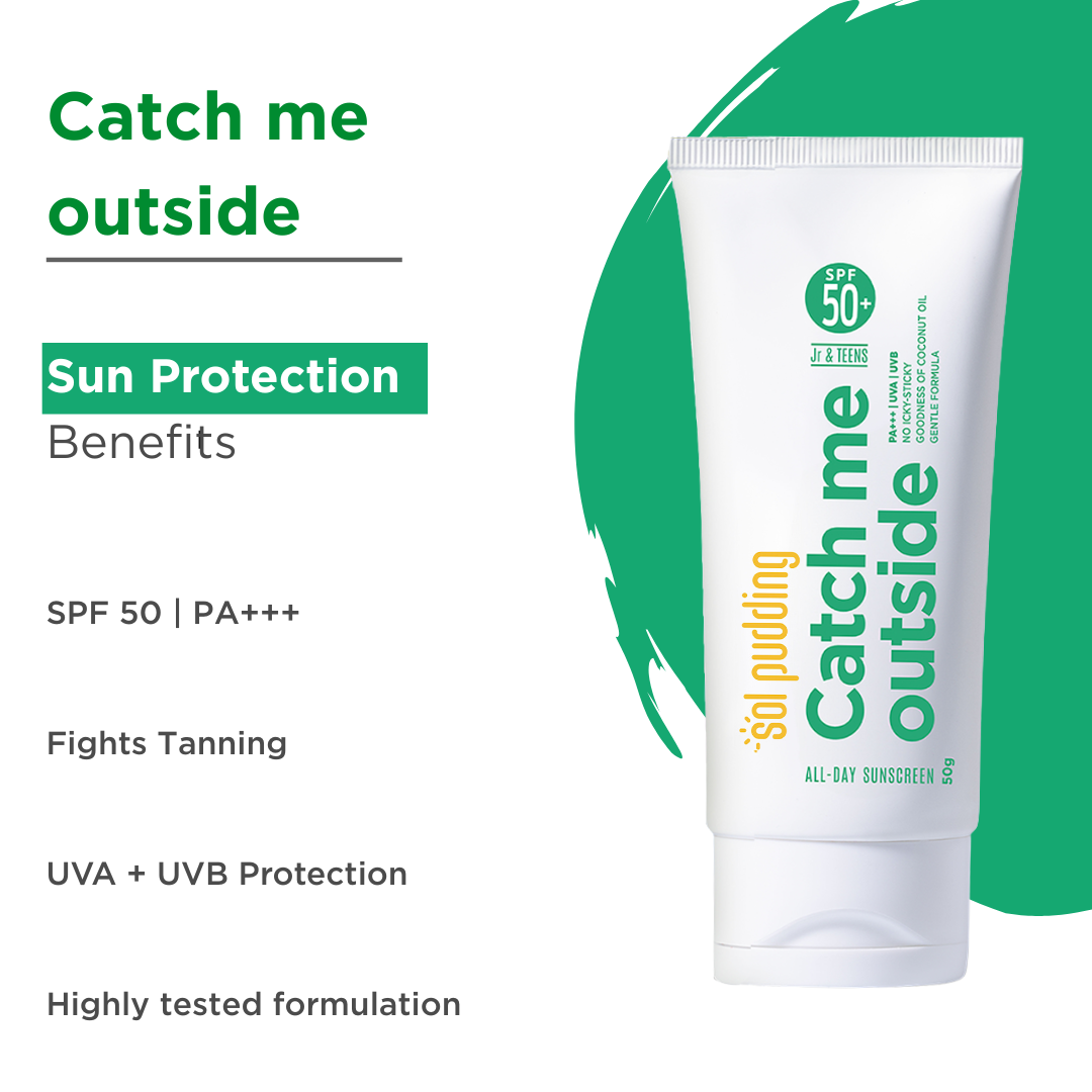Catch Me Outside – Kids Sunscreen | SPF 50 PA+++ | UVA UVB | Hypoallergenic | All Skin Types | Lightweight | No White Cast | Water Resistant | For Children, Teens & Family | Daily & Swim