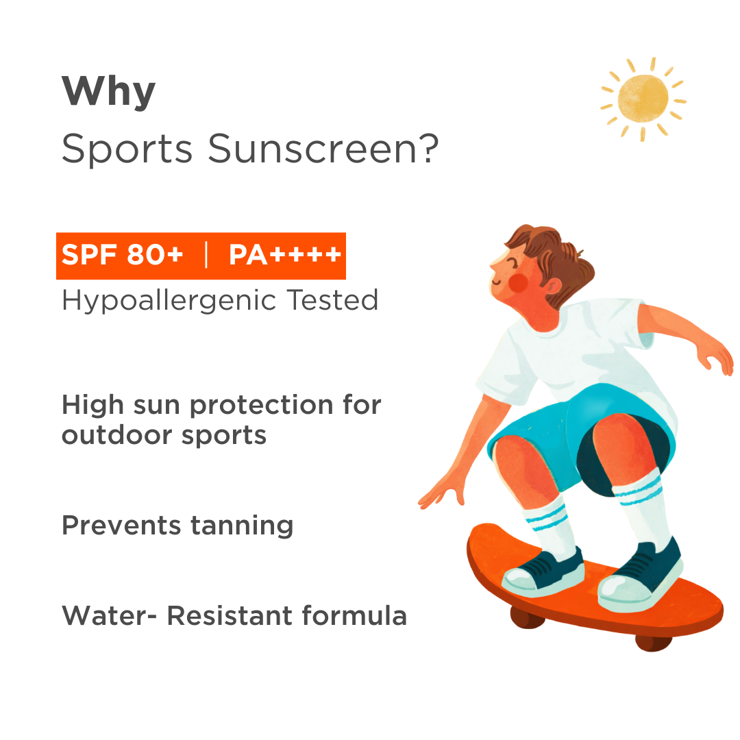 Catch Me If You Can- Mineral Sunscreen for Jr or Teens I SPF 80 PA++++ | UVA UVB | Hypoallergenic | All Skin Types | Fast Absorbing | Light Weight | No White Cast | For Kids, Teens and Family