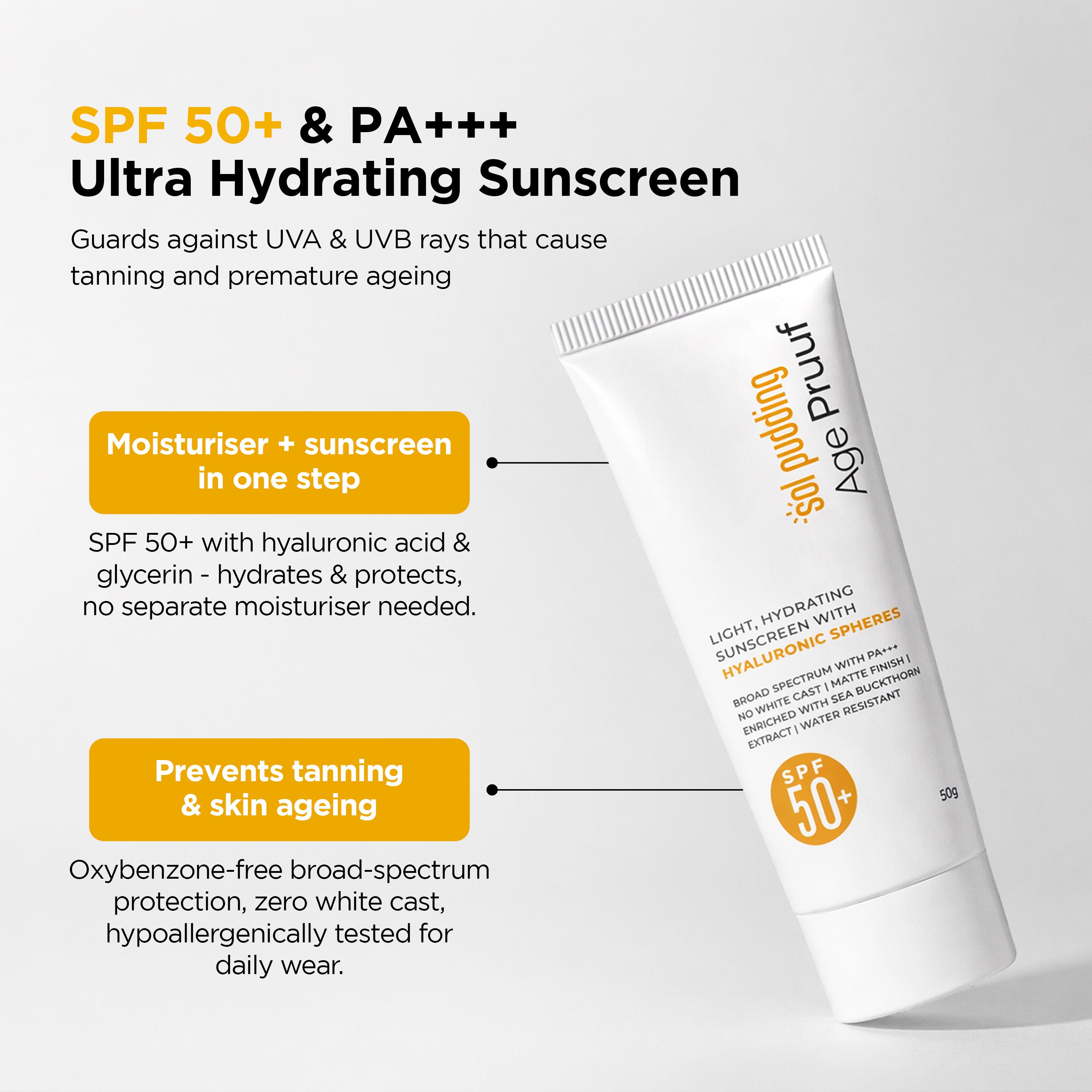 SPF 50+ & PA+++ Ultra Hydrating Sunscreen for Adults