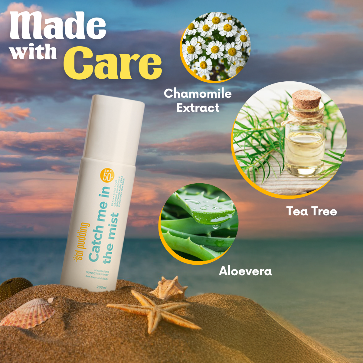 Hydrating  SPF 50+ Sun Protection Spray – No White Cast, Instant Shield.