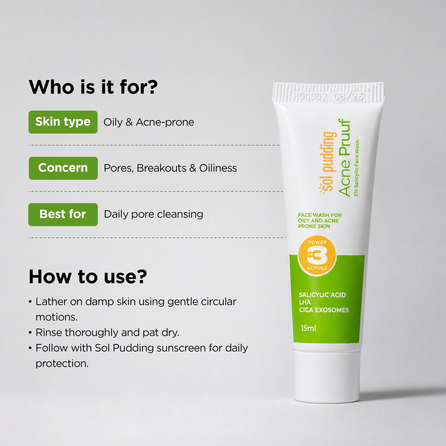 Anti-Acne Facewash - Travel Pack - 15g